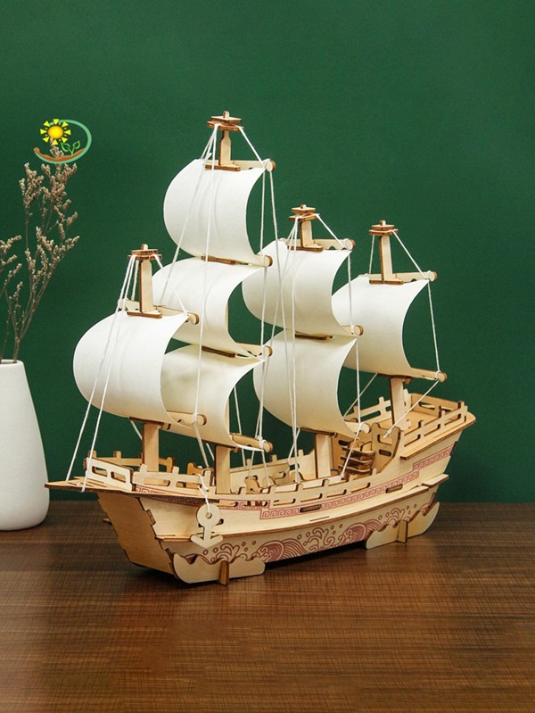 88 Stücke Holz Segelboot 3D Puzzle Holzmodell Bauset, Schiffsmodell, 3D Puzzle >Erwachsenenpuzzle, Kristallpuzzle, Puzzle, 3D Puzzle, Holzpuzzle