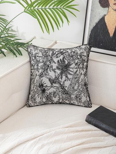 1 件动物提花抱枕套，不含内垫