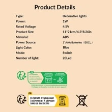 1 pieza Luz de la decoración de plástico - Azul - Ver 9