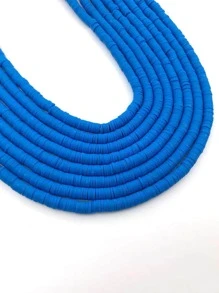 1 Pack About 350pcs 6mm Colorful Polymer Clay Beads For DIY Bracelet, Necklace, Jewelry Making, Holiday Gift - Royal Blue - View 1