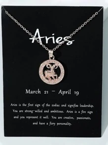 1 Thời Trang Hợp Kim Kẽm 12 Chòm Sao Mặt Dây Chuyền Vòng Cổ Cho Cặp Đôi Để Trang Trí Hàng Ngày - Hoa hồng vàng - Xem 3