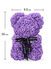 1Set Eva Hoa nhân tạo, Bông hoa hồng lãng mạn Thiết kế hoa hồng nhân tạo để trang trí bữa tiệc theo chủ đề, quà tặng - Màu tím - Xem 2