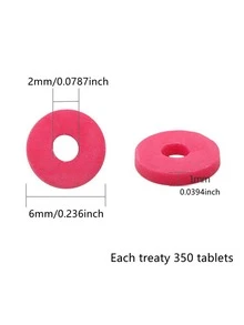 1 Pack About 350pcs 6mm Colorful Polymer Clay Beads For DIY Bracelet, Necklace, Jewelry Making, Holiday Gift - Royal Blue - View 2