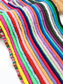 1 Pack About 350pcs 6mm Colorful Polymer Clay Beads For DIY Bracelet, Necklace, Jewelry Making, Holiday Gift - Royal Blue - View 3