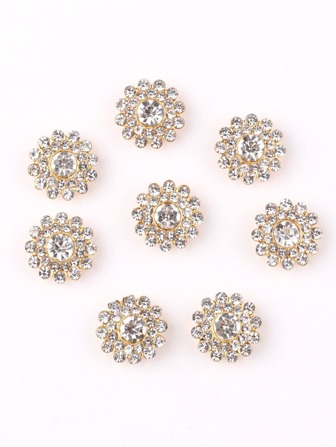 50 piezas/set 14mm DIY moderno con diamante de imitación en forma de flor prenda Decoración para Vestido