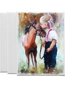 2pcs Painting Canvas, Blank White Stretched Canvas Sold Loose,Back To School,School Supplies
