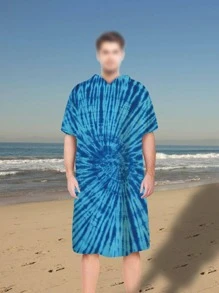 Due  jeheo 1入組紮染連帽浴巾 - 彩色 - 查看 1