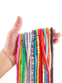 1 Pack About 350pcs 6mm Colorful Polymer Clay Beads For DIY Bracelet, Necklace, Jewelry Making, Holiday Gift - Royal Blue - View 4