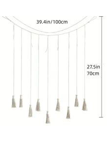 Treo tường trang trí tua rua 1 cái - Màu be - Xem 2