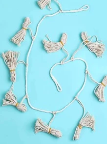 Treo tường trang trí tua rua 1 cái - Màu be - Xem 5