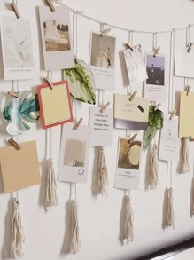 Treo tường trang trí tua rua 1 cái - Màu be - Xem 3