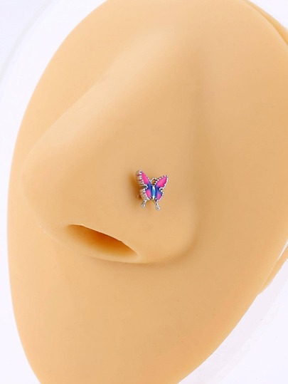 خاتم أنف زخرفة فراشة