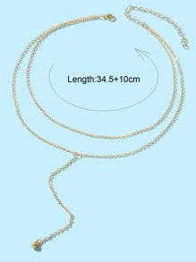 1pc Fashion Zinc Alloy Bead Decor Layered Y Lariat Necklace For Women For Daily Decoration