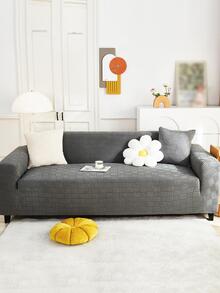 1入組幾何提花沙發巾帶1入組靠墊套不附帶墊芯 - 灰色 - 查看 6