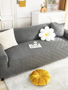 1入組幾何提花沙發巾帶1入組靠墊套不附帶墊芯 - 灰色 - 查看 4