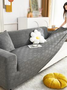 1入組幾何提花沙發巾帶1入組靠墊套不附帶墊芯 - 灰色 - 查看 1