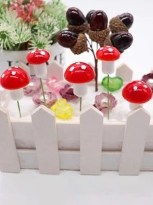 10pcs PS Artificial Mushroom, Creative Multi-purpose Simulation Mushroom For DIY Micro Landscape Fairy Garden Decor - Red - View 2