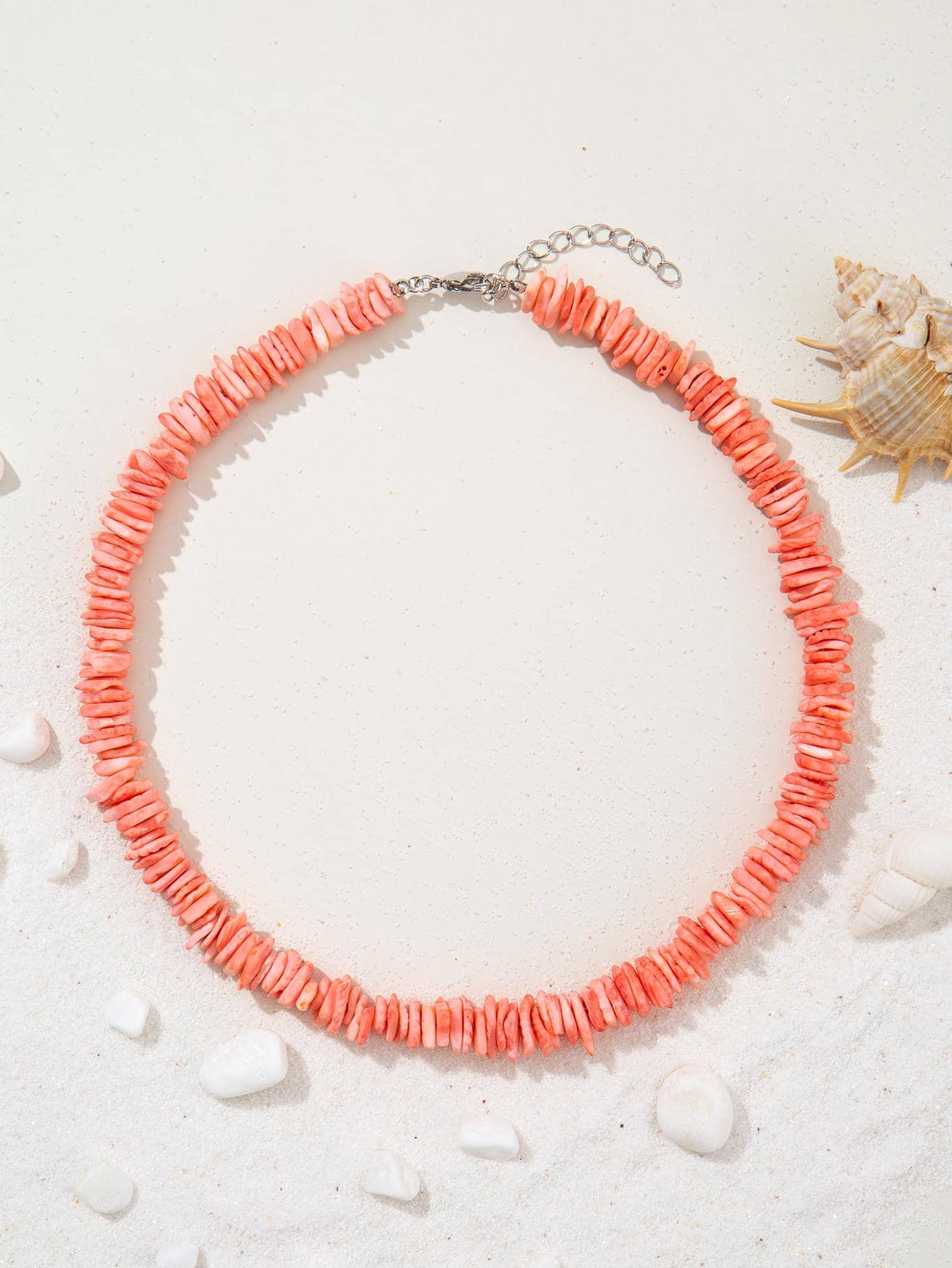 1 Máy Tính Vỏ Đỏ Gợi Cảm Khối Vòng Cổ Cho Nữ Cho Mùa Hè Hawaii Bãi Biển Miami Kỳ Nghỉ Cho Trang Trí Hàng Ngày - Đỏ - Xem 1