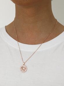 1 Thời Trang Hợp Kim Kẽm 12 Chòm Sao Mặt Dây Chuyền Vòng Cổ Cho Cặp Đôi Để Trang Trí Hàng Ngày - Hoa hồng vàng - Xem 5