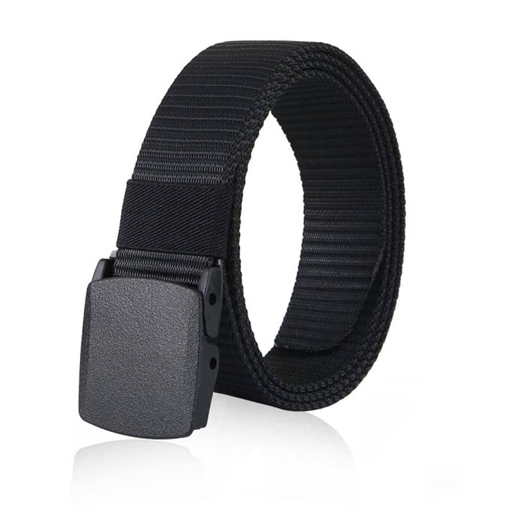 1pc Men 1.5inch Quick Dry Belt Nylon Belt, Adjustable Slide Plastic Buckle Web Canvas Belt For Daily Life Work - Black - View 1