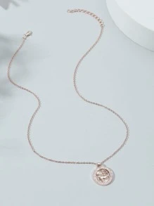 1 Thời Trang Hợp Kim Kẽm 12 Chòm Sao Mặt Dây Chuyền Vòng Cổ Cho Cặp Đôi Để Trang Trí Hàng Ngày - Hoa hồng vàng - Xem 8
