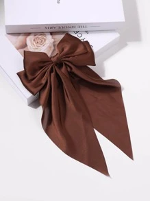 1入女士蝴蝶結裝飾優雅髮夾，可愛日常裝飾 - 棕色 - 查看 3