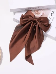 1入女士蝴蝶結裝飾優雅髮夾，可愛日常裝飾 - 棕色 - 查看 5