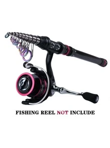 Goture 1 件超便携伸缩碳纤维鱼竿，360° 旋转导环，铝合金竿身防水涂层 - 黑色 - 查看 9