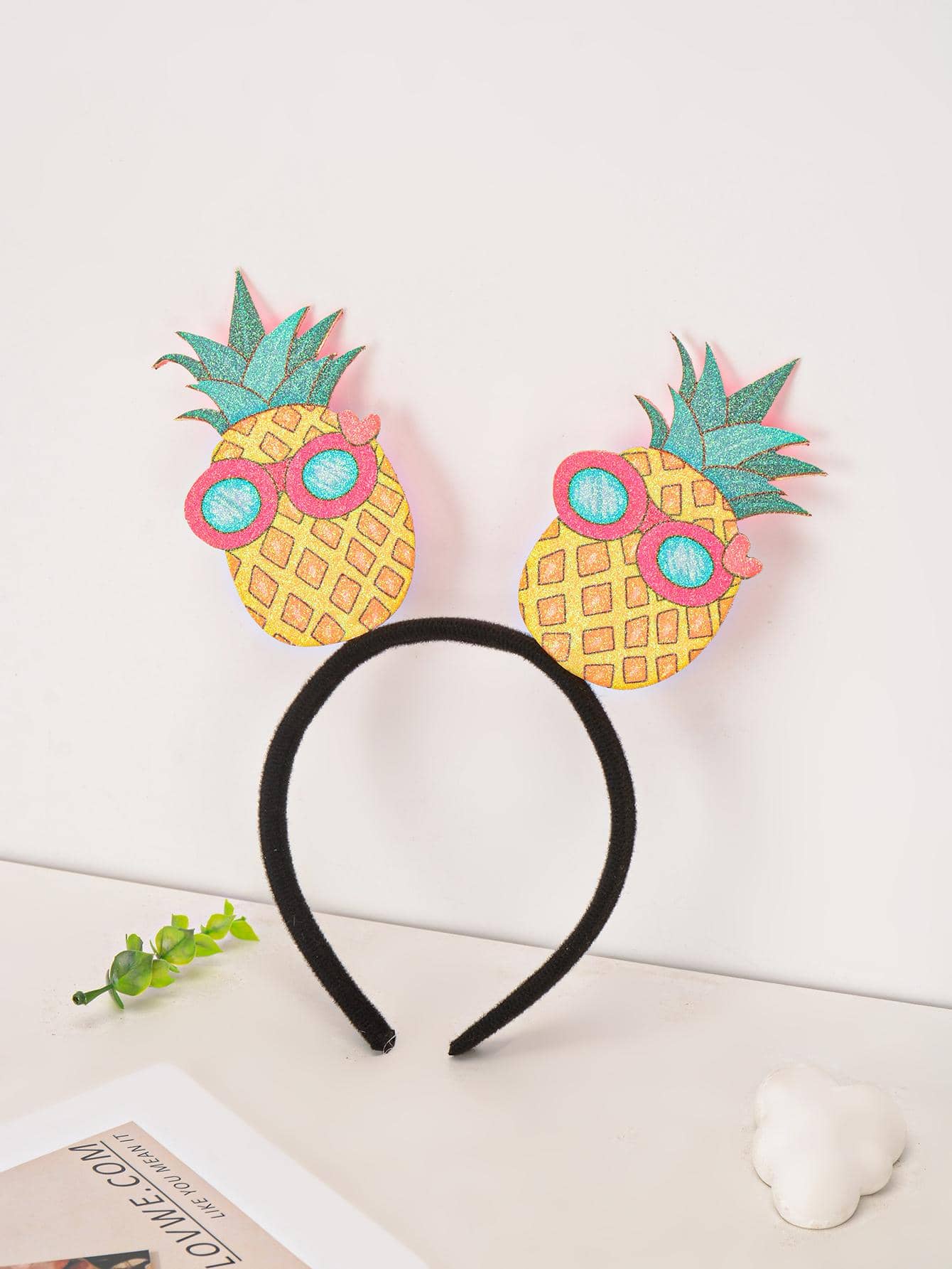 1 pieza Diadema con diseño de piña fiesta - Amarillo - Ver 1