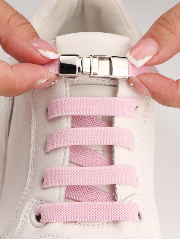2pcs Notie Shoelaces With Buckle, Pink Easytie Shoelaces For Sneakers SHEIN USA