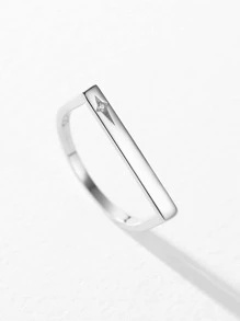 1pc Fashionable Cubic Zirconia Decor Silver Ring For Women For Daily Decoration - Silver - View 4
