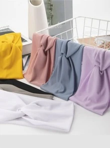 5 件装 女士扭纹细节时尚发带 适合运动头带 头巾头带 吸汗带 - 彩色 - 查看 3