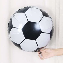 5pcs Aluminum Balloon, Creative Football Shaped Multi-Purpose Decorative Balloon For Party Decor,Christmas - Black and White - View 3