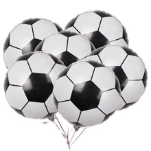5pcs Aluminum Balloon, Creative Football Shaped Multi-Purpose Decorative Balloon For Party Decor,Christmas - Black and White - View 1