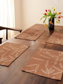 1 pieza con patrón de hoja creativo poliéster anti deslizante Tapete de mesa para Vajilla mesa Decoración - Multicolor - Ver 4