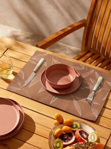 1 pieza con patrón de hoja creativo poliéster anti deslizante Tapete de mesa para Vajilla mesa Decoración - Multicolor - Ver 5