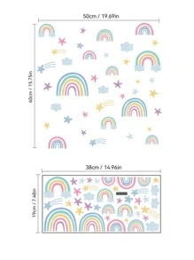 mama look 1 miếng dán tường hình ngôi sao và đám mây phát sáng trong bóng tối - màu xanh lá - Xem 2