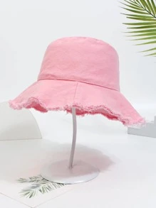 Raw Hem Bucket Hat - Pink - View 5