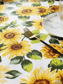 1pc Sunflower Print Tablecloth - Multicolor - View 6