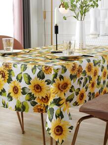 1pc Sunflower Print Tablecloth - Multicolor - View 5
