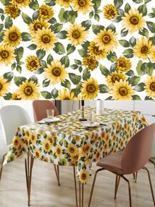 1pc Sunflower Print Tablecloth - Multicolor - View 10