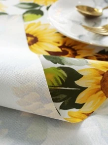 1pc Sunflower Print Tablecloth - Multicolor - View 7