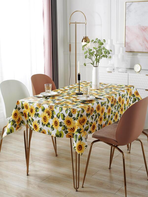 1peça Toalha de mesa impressão de girassol