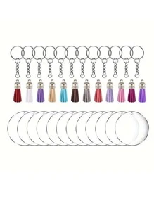 12 tua rua treo màu hỗn hợp, móc khóa rỗng PMMA DIY - Trong sáng - Xem 1