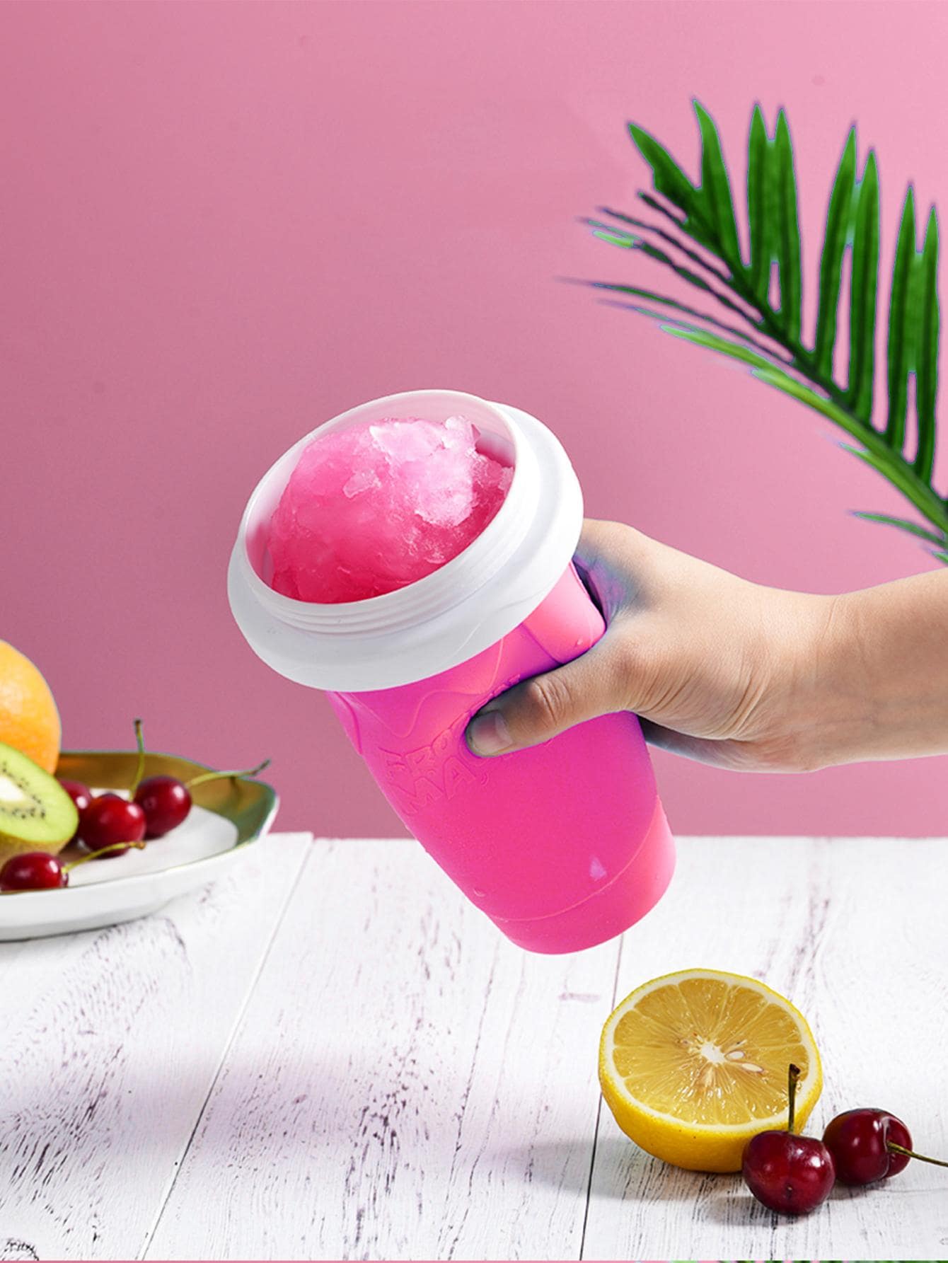 1 cốc silicon, cốc nước hai tông màu hiện đại cho gia đình - Màu Hồng Tươi - Xem 1