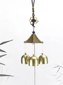 1入組鈴鐺裝飾風鈴青銅鋁合金家居裝飾掛飾 - 銅色 - 查看 2