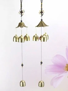 1入組鈴鐺裝飾風鈴青銅鋁合金家居裝飾掛飾 - 銅色 - 查看 5