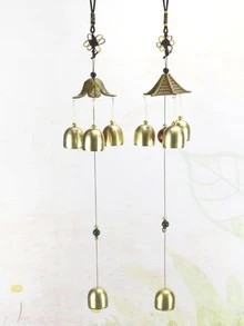 1入組鈴鐺裝飾風鈴青銅鋁合金家居裝飾掛飾 - 銅色 - 查看 4