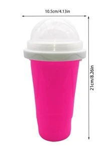 1 cốc silicon, cốc nước hai tông màu hiện đại cho gia đình - Màu Hồng Tươi - Xem 6