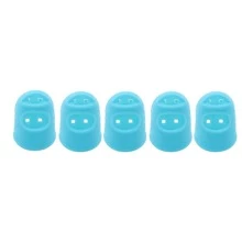5pcs/set Silicone Finger Cover, Modern Blue Finger Guard For Kitchen - Baby Blue - View 1